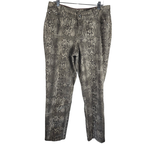 Lane Bryant Tan Snake Print Straight Leg  Comfortable Women's Jeans 16 - Picture 1 of 6